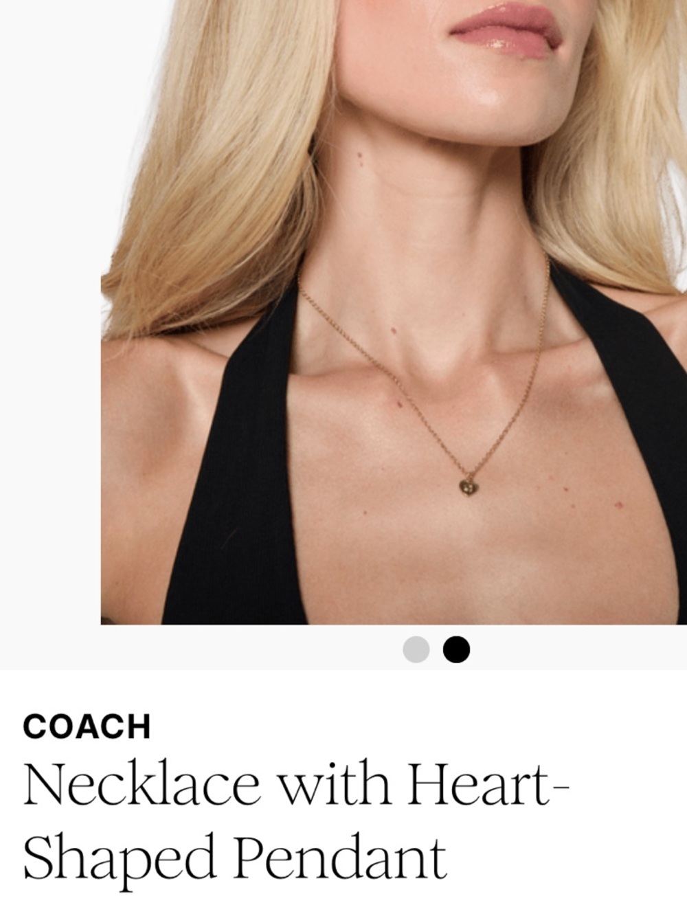 COACH Gold Heart Charm Pendant Necklace - Picture 2 of 8